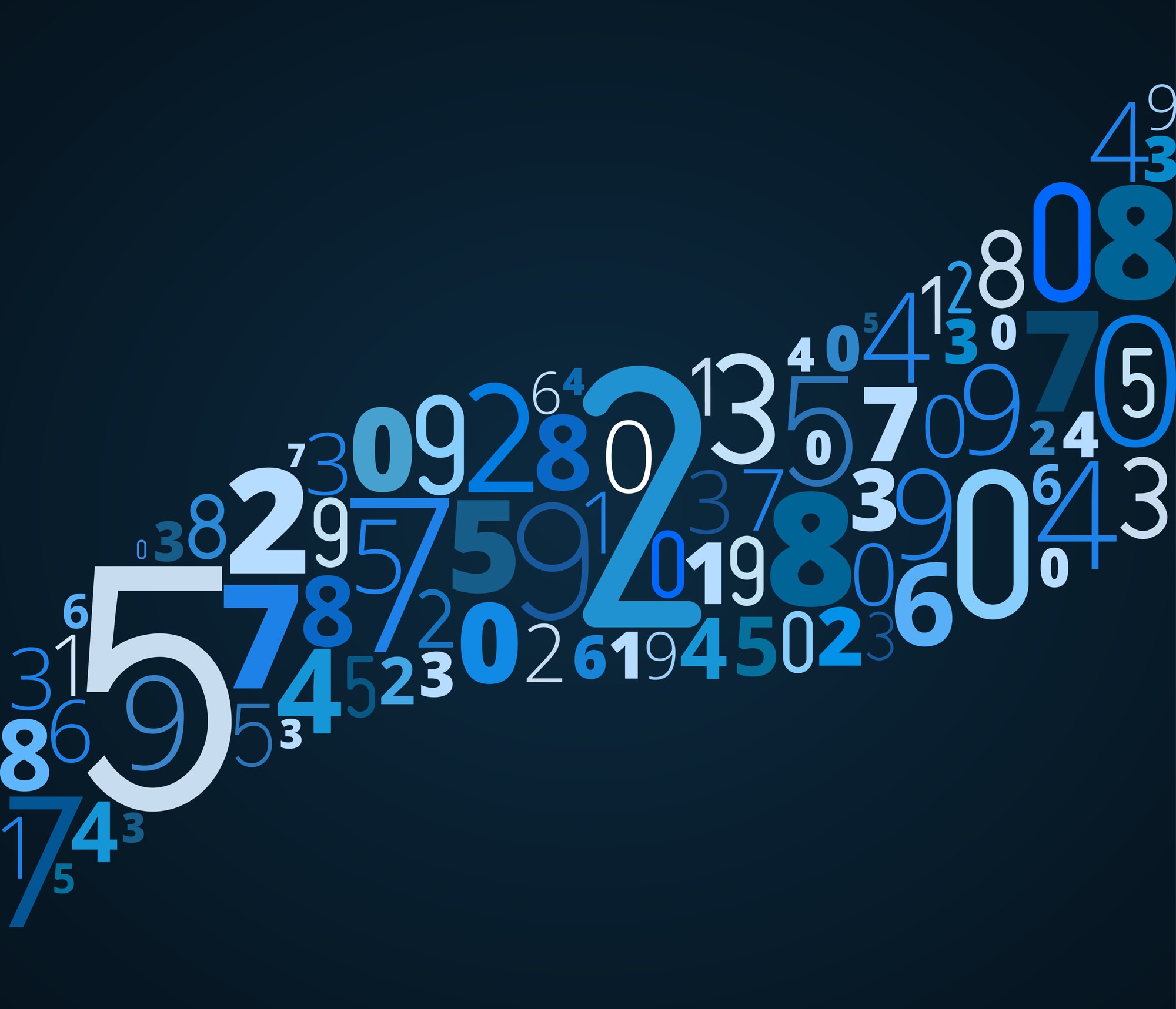 S shape wave from different numbers vector background