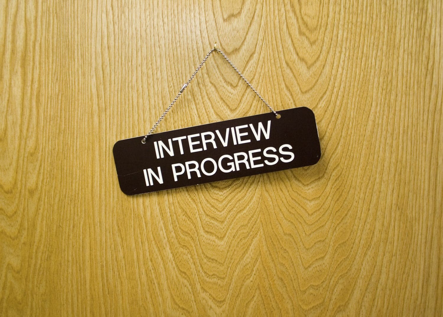 Interview in Progress Sign