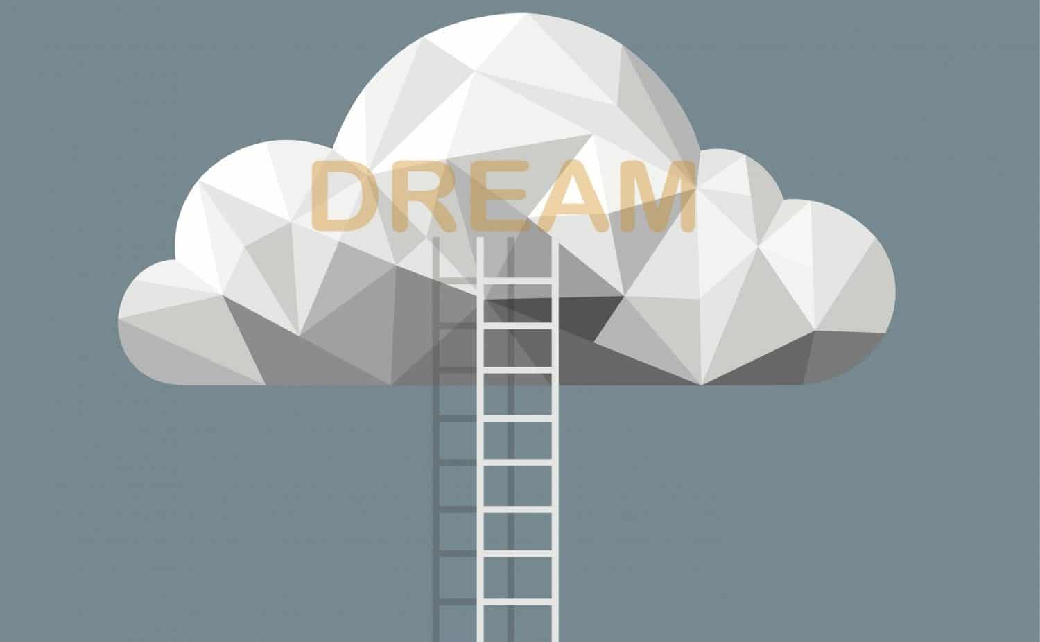 dream graphic cloud with a ladder